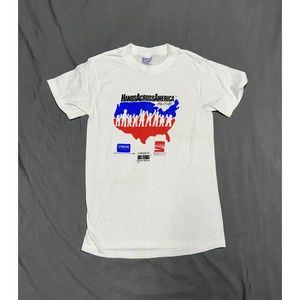 Vintage 1986 Hands Across America Single Stitch White Promo T-Shirt Size Medium